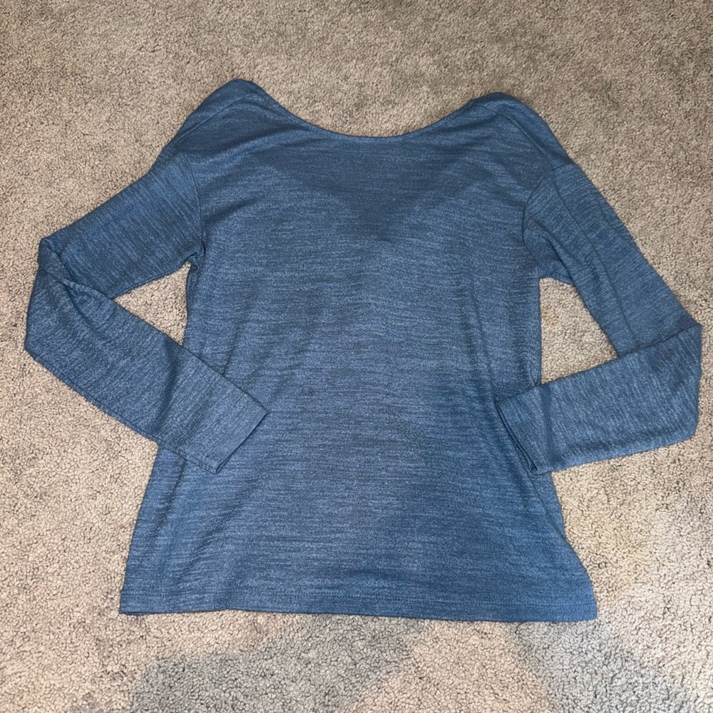 Banana Republic Blue Long Sleeve Knit Top Women XS Casual Basic